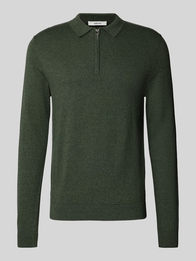 SELECTED HOMME Regular fit gebreide pullover van puur katoen, model 'BERG' Olijfgroen gemêleerd - 2