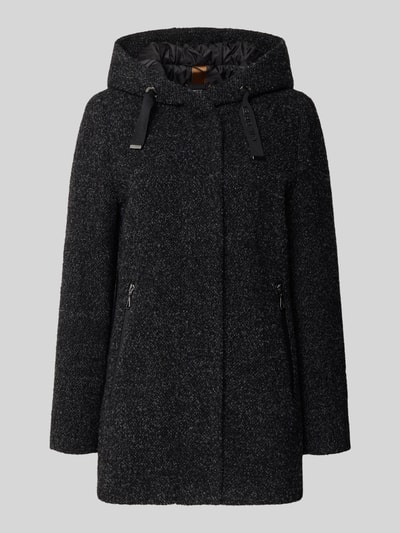 Gil Bret Krótki płaszcz z kapturem i krytym zamkiem błyskawicznym Czarny 2