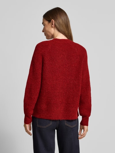 Selected Femme Regular fit gebreid jack van wolmix met alpaca, model 'LULU' Rood - 5