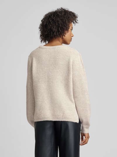 Vila Strickpullover mit überschnittenen Schultern Modell 'BELUNA' Beige 5