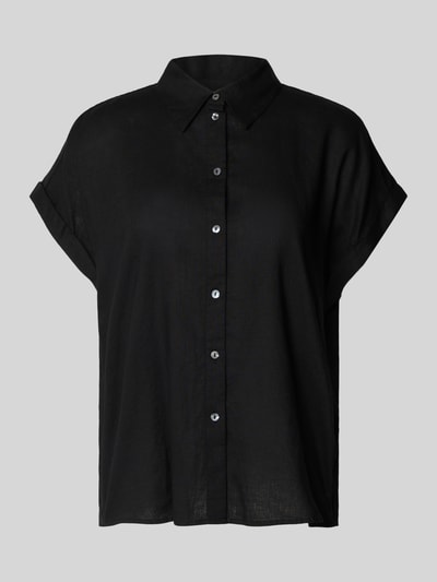 Tom Tailor Loose Fit Blusentop Leinen-Viskose-Mix Black 2