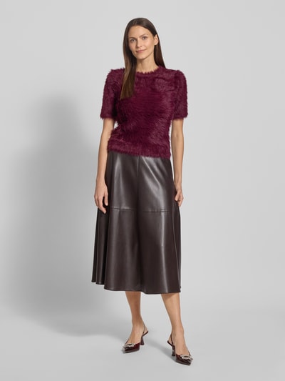 Vero Moda Regular Fit Strickpullover in Kunstfell-Optik Modell 'FLUFFY' Bordeaux 1