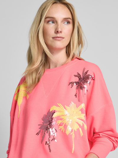 miss goodlife Sweatshirt met pailletten Felroze - 3