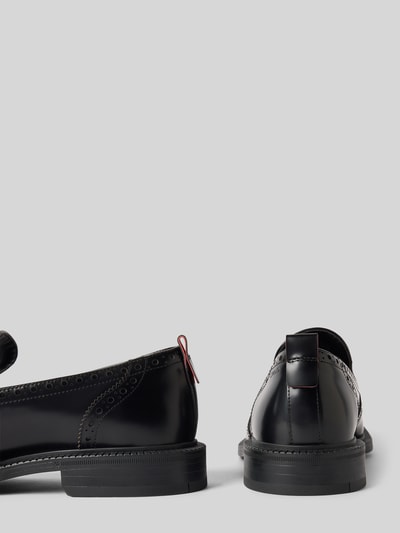 HUGO Loafer aus Leder mit Budapester Details Black 2