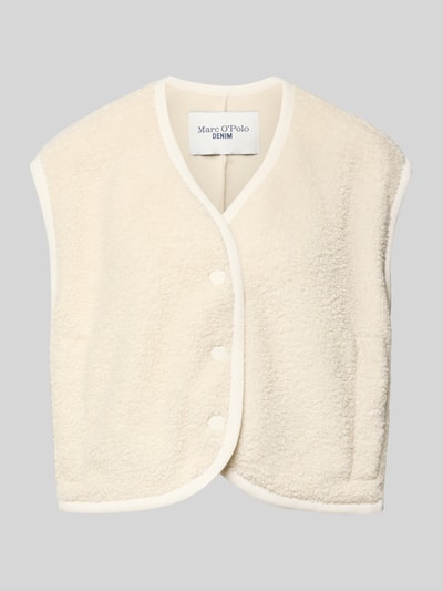 Marc O'Polo Denim Kamizelka o pudełkowym kroju z futerka z listwą na zatrzaski Złamany biały 2