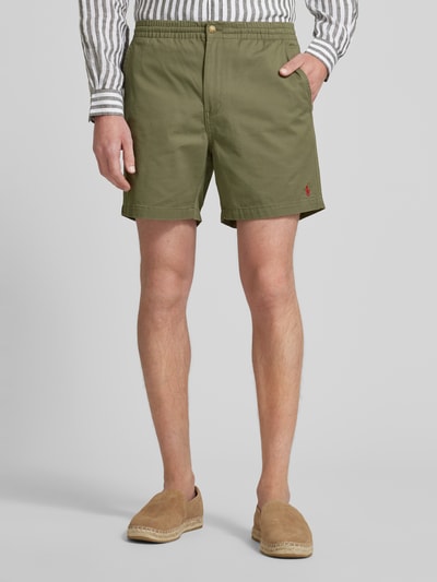 Polo Ralph Lauren Regular fit korte broek met logostitching, model 'PREPSTER' Olijfgroen - 4