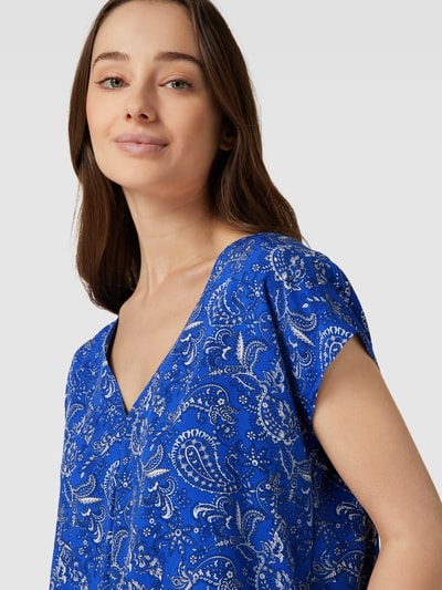 Montego Blouseshirt van pure viscose met stolpplooi Koningsblauw - 3