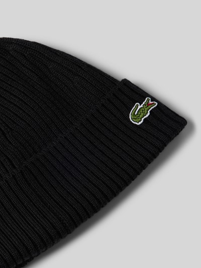 Lacoste Sport Czapka beanie o grubym ściegu z wełny Czarny 2