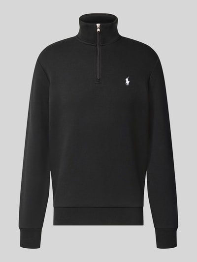 Produktfoto, czarny Regular Fit Troyer aus Baumwoll-Mix von Polo Ralph Lauren, gładka powierzchnia, klasyczny krój, Herren Troyer