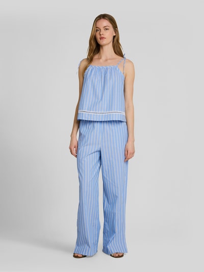 Tom Tailor Denim Wide Leg Hose aus reiner Baumwolle Bleu Melange 1