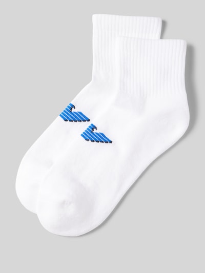 Emporio Armani Socken mit Label-Print im 2er-Pack Weiss 1