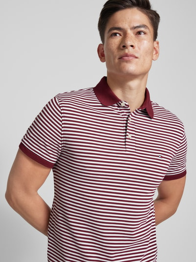 Tommy Hilfiger Slim fit poloshirt met logostitching Bordeaux - 3