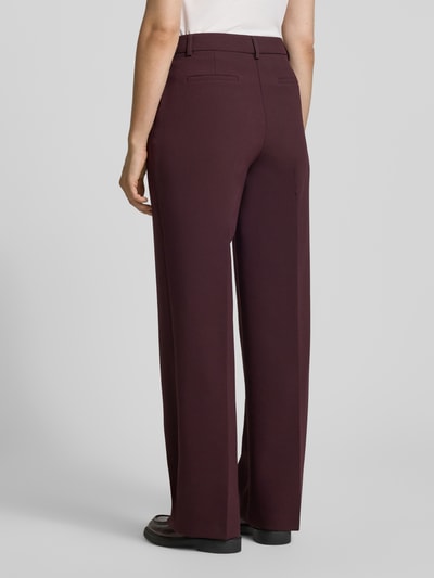 More & More Straight fit bandplooibroek met viscose Bordeaux - 5