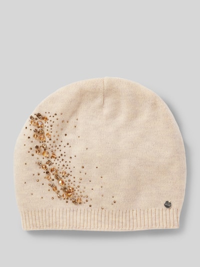 CAPELLI NEW YORK Beanie mit Label-Detail Beige Melange 1