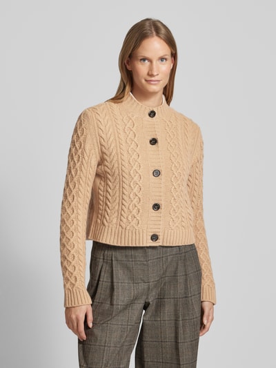 Weekend Max Mara Strickjacke mit gerippten Abschlüssen Modell 'AFOSI' Camel 4