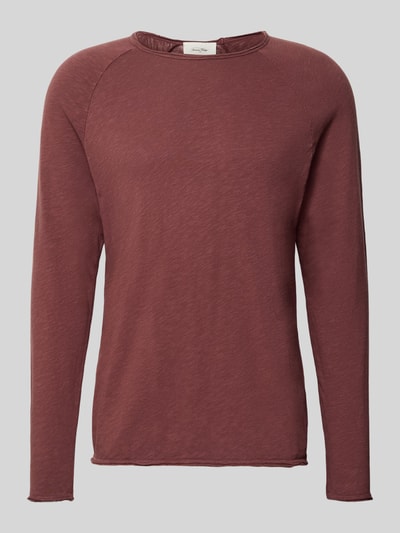 Produktfoto, Longsleeve mit Rundhalsausschnitt Modell 'SONOMA' von American Vintage in Braun, reine Baumwolle, Regular Fit, glatte Struktur, Rückenlänge bei Größe M 68 cm