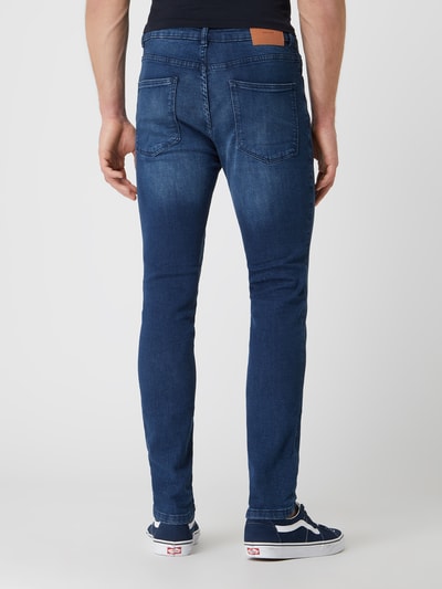 REVIEW Skinny fit jeans met knoop- en ritssluiting Donkerblauw - 5