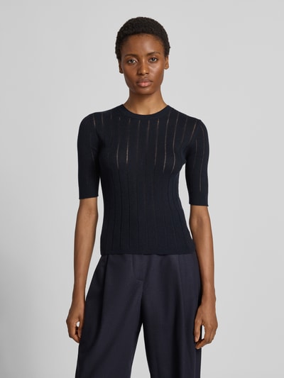 Max Mara Studio Slim Fit Pullover aus Seiden-Woll-Mix Modell ''RAGNO'' Marine 4