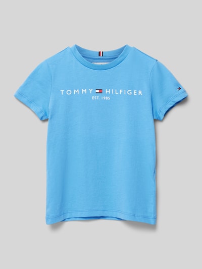 Tommy Hilfiger Kids T-shirt met labelprint Bleu - 1