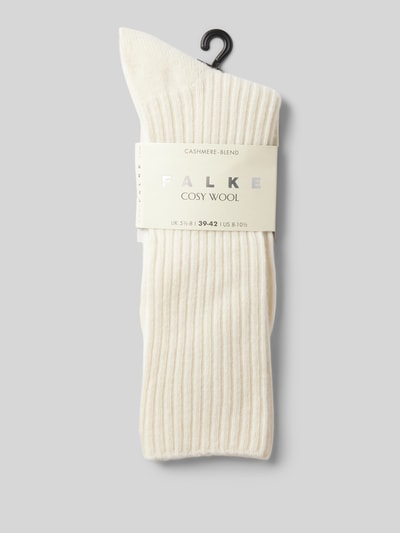 Falke Socken mit Label-Stiching Modell 'COSY' Offwhite 3