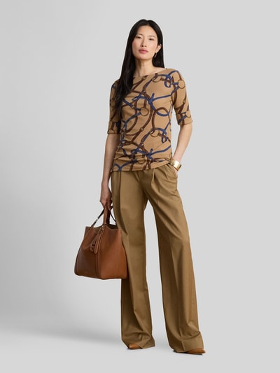 Lauren Ralph Lauren Slim fit t-shirt van katoenmix Camel - 1