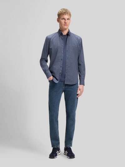 BOSS Orange straight fit jeans van katoenmix met labelpatch Blauw - 1