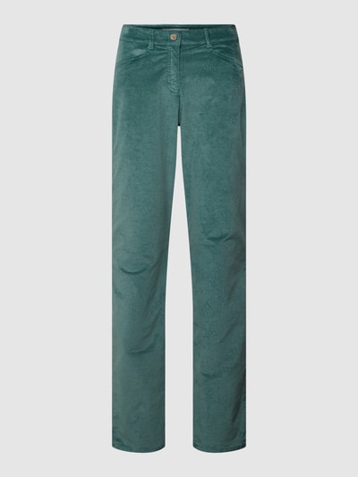 Brax Broek van corduroy in effen design, model 'SHAKIRA' Groen - 2