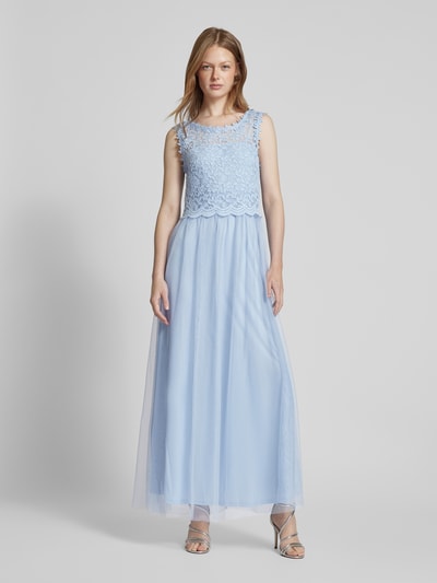 Vila Maxikleid mit Spitzenbesatz Modell 'LYNNEA' Hellblau 4