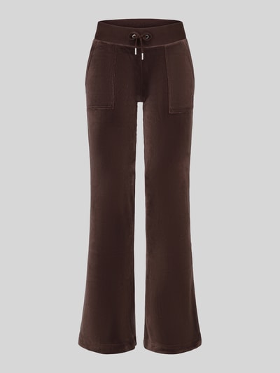 Juicy Couture Spodnie dresowe z tunelem model 'LAYLA' Czekoladowy 2