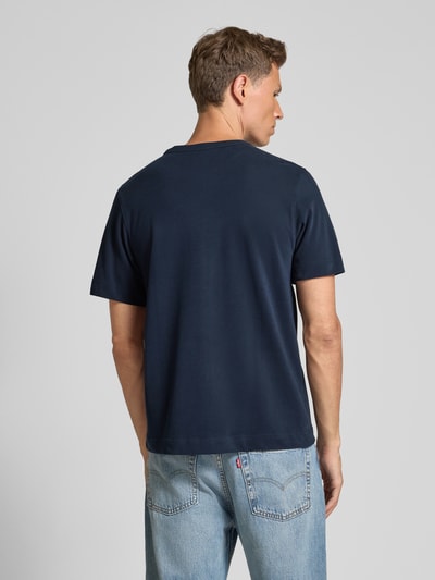 SELECTED HOMME Regular fit T-shirt van puur katoen, model 'CHRIS' Donkerblauw - 5