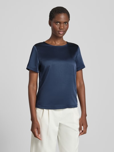 Weekend Max Mara t-shirt o kroju regular fit z satyny model 'GILBERT' Ciemnoniebieski 4