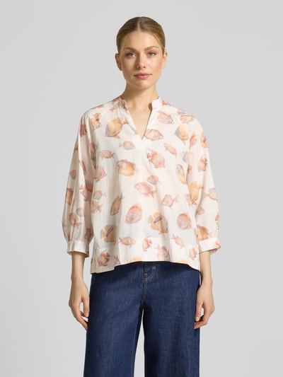 Emily Van den Bergh Blusenshirt mit Tunikakragen Offwhite 4