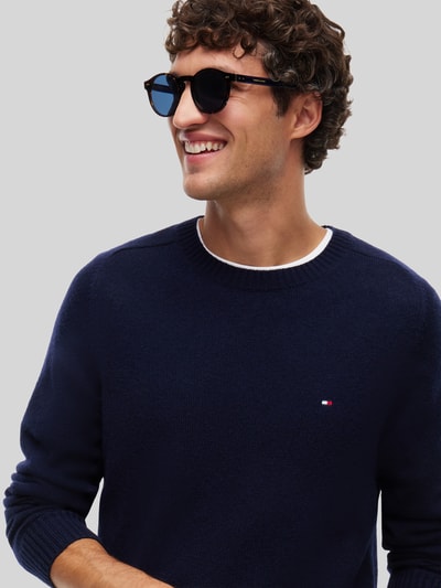 Tommy Hilfiger Regular Fit Pullover aus Lammwoll-Mix Marine 6