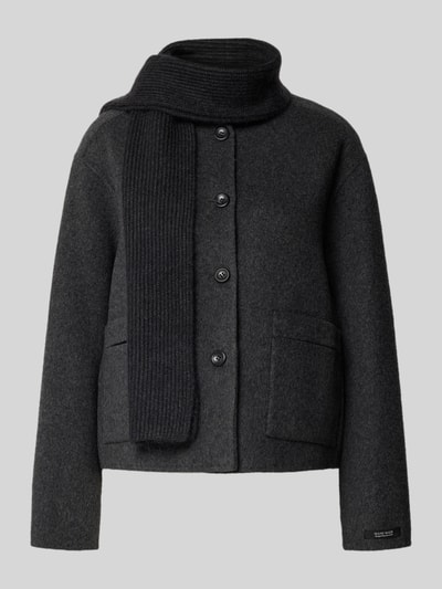 MOS MOSH Wolljacke mit Schal Modell 'Maria Loisa' Dunkelgrau 2