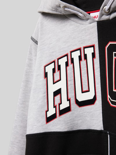 HUGO Hoodie met labelprint Zwart - 2