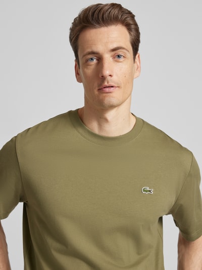 Lacoste T-shirt z naszywką z logo Oliwkowy 3