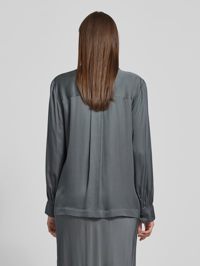 Emily Van den Bergh Regular Fit Bluse aus Viskose mit Knopfleiste Mittelgrau 5