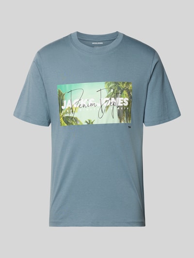 JACK & JONES T-Shirt mit Label-Print Modell 'INDIANA' Jeansblau 2