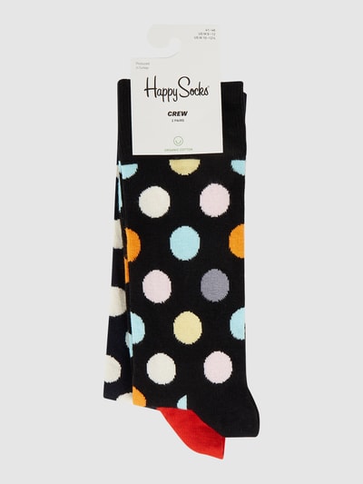 Happy Socks Sokken met all-over motief, model 'Classic Big Dot' Zwart - 2