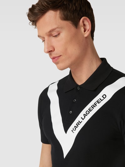 Karl Lagerfeld Beachwear Poloshirt met logoprint Zwart - 3