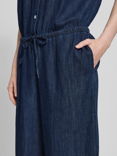 OPUS Jumpsuit met kentkraag en knoopsluiting, model 'Monny' Donkerblauw - 3