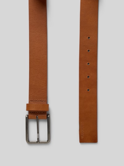 CK Calvin Klein Leren riem met doornsluiting, model 'WARMTH BUCKLE' Cognac - 3