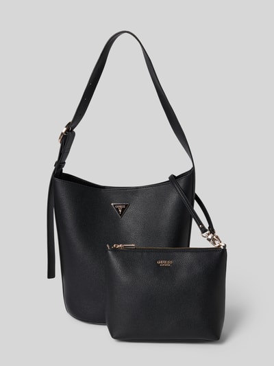 Guess Torba tote z detalem z logo Czarny 2