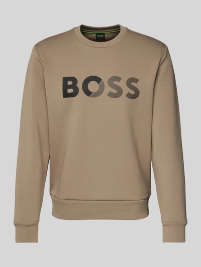 BOSS Green Sweatshirt mit Label-Print Beige 2