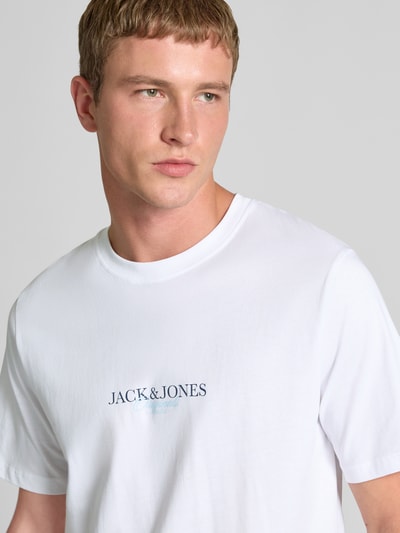Jack & Jones T-Shirt mit Label-Print Modell 'BILLYBURG' Weiss 3