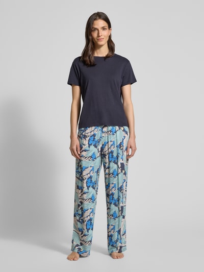 Schiesser Straight leg pyjamabroek met vaste plooien, model 'Mix+Relax' Blauw - 1