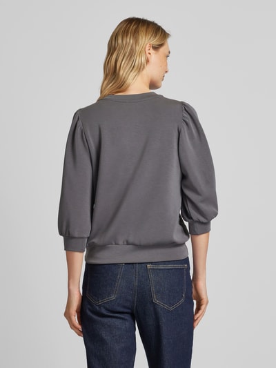 Selected Femme Sweatshirt mit gerippten Abschlüssen Modell 'TENNY' Mittelgrau 5