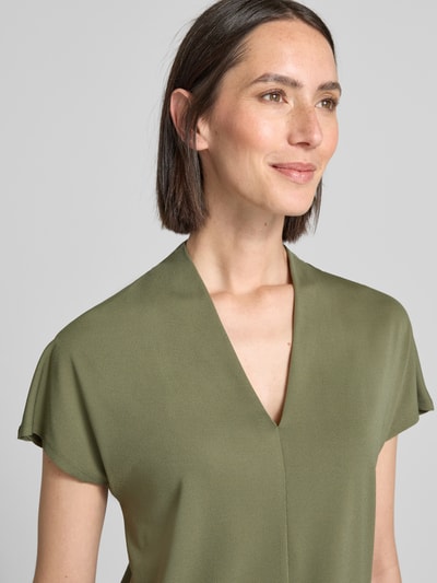 FREE/QUENT Regular fit blouseshirt met V-hals, model 'Yrsa' Kaki - 3