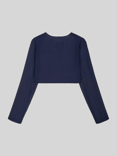 Produktfoto, Bolero mit offener Vorderseite von G.O.L., dunkelblau, gerade Passform, V-Ausschnitt, langärmelig, feine Textur, Rückansicht