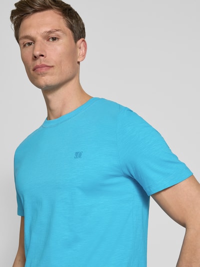 s.Oliver RED LABEL Regular fit T-shirt van puur katoen Oceaanblauw - 3